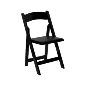 black resin padded chair