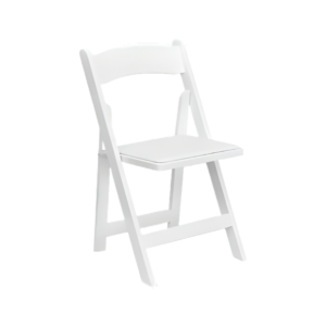 white resin padded chair