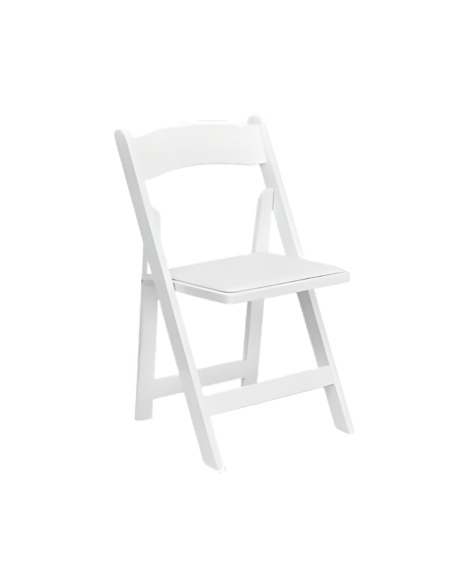 white resin padded chair